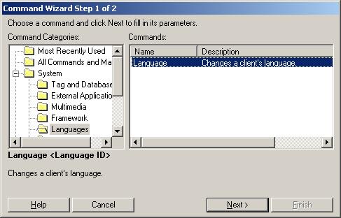 Language switching command There is a FactoryTalk View language switch command that you use to perform language switching. Buttons that use this command have been configured on the Languages display.