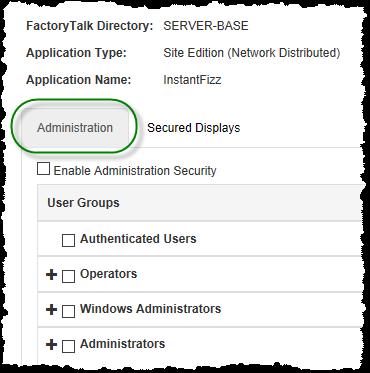 FactoryTalk ViewPoint Security Settings FactoryTalk ViewPoint allows you to secure access to FactoryTalk ViewPoint Administration and the published web application with additional flexibility and