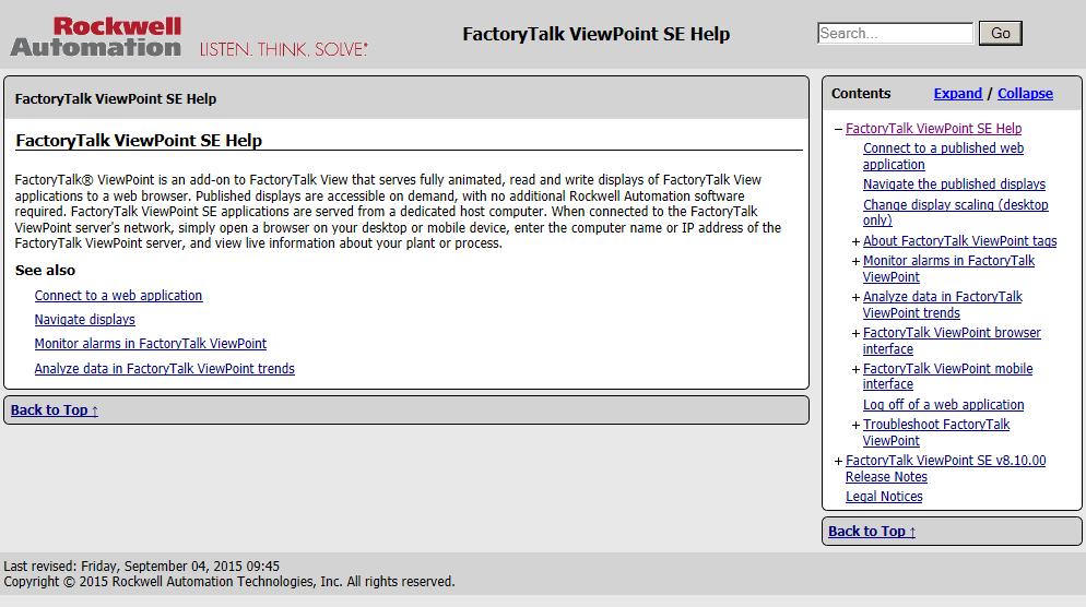 14. Try putting Internet Explorer browser in full screen mode by hitting the F11 function key. FactoryTalk ViewPoint application will occupy the entire screen.