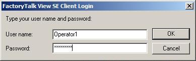 32. Select the Log In button and enter the credentials Operator1 for both user name and password.