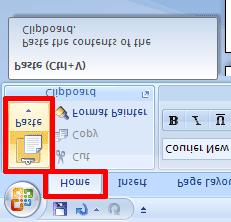 Select the text in the Wikipedia Drinking Bird document and then click on the Copy icon in the Home ribbon.