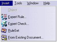 Knowledge Expert Menu Bar The various menus and menu commands that are specific to Knowledge Expert are described below.
