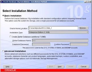 3 Client/Server Installation Server Installation Figure 12 Oracle Universal Installer: