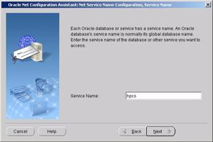 3 Client/Server Installation Server Installation 3 Enter the database name (for example hpcs)