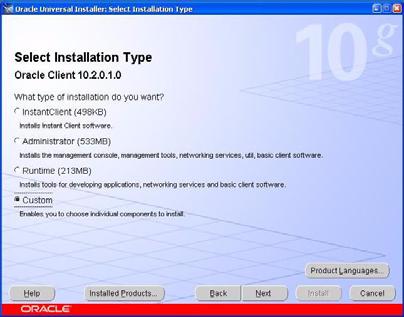 Client/Server Installation 3 Client Installation 3 Click on the Installed Products button on the Welcome screen to detect if any existing Oracle products are installed.