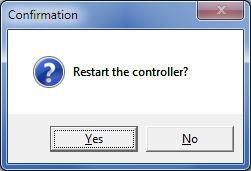 The dialog box on the right is displayed. When the X-SEL Controller is reconnected to the personal computer, the dialog box on the right is closed.