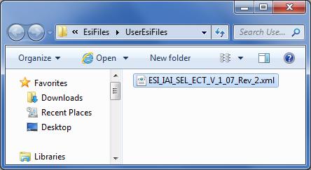13 The Explorer starts and a folder for installing the ESI file