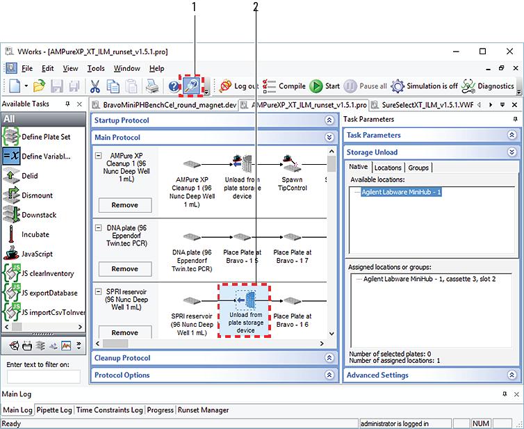 Preface Accessing Agilent Automation Solutions user guides Opening the help topic for an area in the VWorks window To access the context-sensitive help feature: 1 In the main window of the VWorks