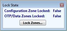 AT88CK590 Demo-evaluation Kit 2. Observe the locked state of the crypto device in the Lock State dialog box located in the lower left corner of the ACES application. Figure 2-3.