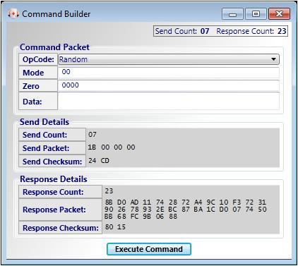 The Command Builder dialog box will be displayed as shown in Figure 2-6. In the OpCode drop down list, select Random.