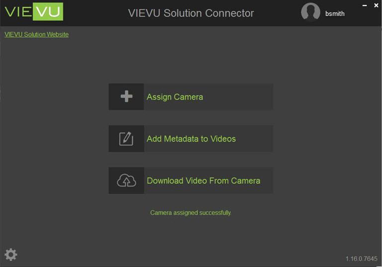 Notes: VIEVU Solution Connector must be installed on the computer. Do NOT turn off or disconnect camera while assigning.