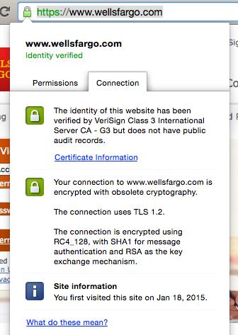 Certificates in the wild The lock icon indicates that the browser