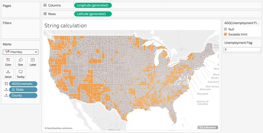 Learning Objective: Logical calculations Create a county map that allows users to flag counties with an unemployment rating of their choosing.