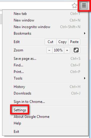 Google Chrome Settings Opening the Settings Page You can open the Settings page by clicking on the icon with three stacked horizontal lines to the left of the address bar; this will open up a