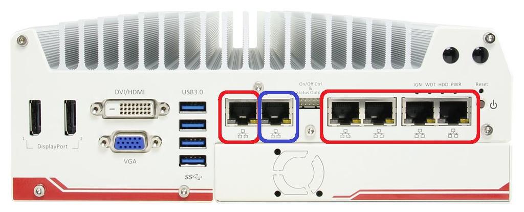 2.2.4 Gigabit Ethernet Port Nuvo-5000 series offers 6 GbE ports (Nuvo-5006E/5006P/5006LP) or 2 GbE ports (Nuvo-5002E/5002P/5002LP).