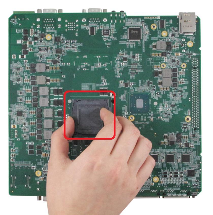 3.2.2 Install a CPU on Nuvo-5000 Rev. A1 For a Nuvo-5000 Rev. A1 barebone (without CPU installed), please follow steps described below to install a CPU on it. 1.