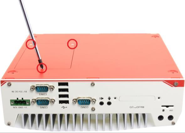 On Nuvo-5000LP series, the first SATA port is connected to the panel-accessible, hot-swappable HDD tray and the second port is used in