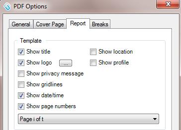 Report tab: This tab allows you to Include selected options in your report s.