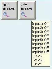 3.6. Output Card and Input/Output Card regular display The regular display shows the output card and the input/output card name only.