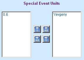 On the special event details pane select from the following: Select name for the new special event Enable or Disable the special event Switch to another special event Choose an existing special event