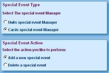 5.5. Create a new special event for input/output cards From