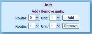 6.5. Add/Remove units from the system right pane Add new units to the software by filling the router number and the unit number (MAC address).
