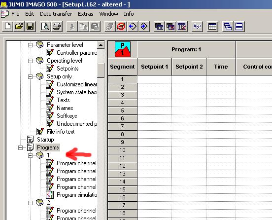 5 Program Editor 5.1 General The program editor is used to assemble program segments with various setpoint values together in a table to form executable program profiles for the controller channels.
