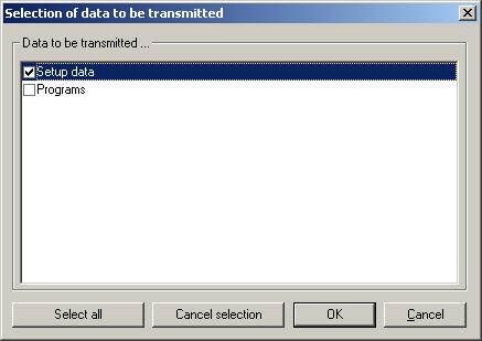 5 Transfer programs to device It is possible to select individual progams and transfer them to the device.