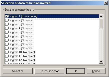 5 Program Editor Selective transfer If you do not want to transfer all 50 programs, for instance in