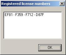 restarted, so that the newly enabled options become active. No Windows restart or Deinstallation is required! 7.7.1 Forgotten the license number?