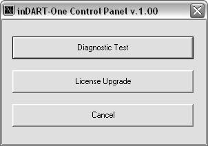 indart-one User's Manual Figure 10.1: indart-one Control Panel 2. Click the Diagnostic Test button and follow the on-screen instructions.