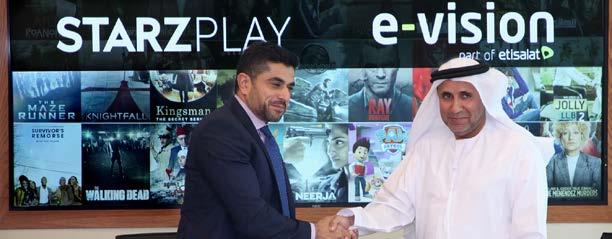 REGIONAL & MEMBERS UPDATES E-Vision Enters Exclusive 5-Year Deal with STARZ PLAY E-Vision, a fully-owned subsidiary of Etisalat, and STARZ PLAY, the fastest growing streaming video on-demand service