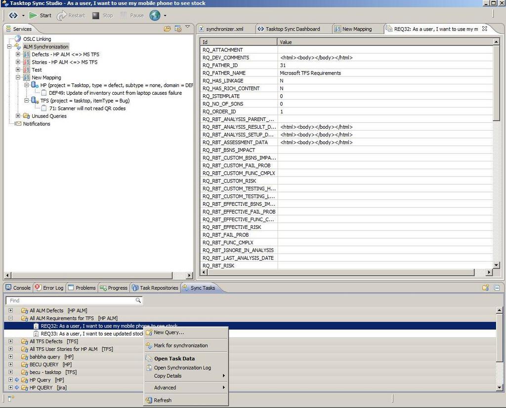 Configuration and Debugging Tools Task Data If you're having trouble with a mapping (e.g. finding a proxystorageattribute that works, or getting the Attribute Mappings configured correctly) it can help to take a look at what the task data for an item from a repository looks like.