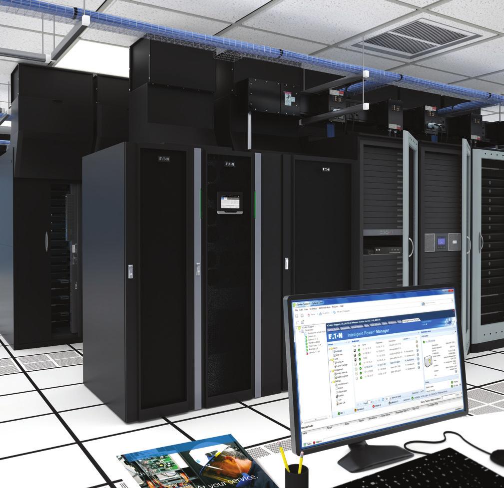 Eaton s comprehensive portfolio Integrated data center products and services E F G H J I Overhead cable management solutions Thermal management solutions E usway epus isle based power