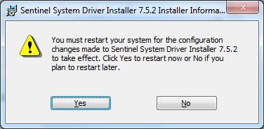 The Sentinel System Driver Installer is now complete.
