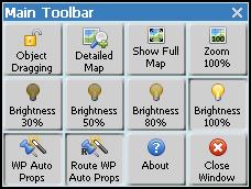 The Main Toolbar is designed to allow quick access to some commonly used functions within OziExplorer. The button is located on the standard toolbar located at the right-hand side of all pages.
