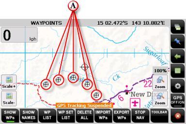The image above shows a group of waypoints Add Waypoint button.
