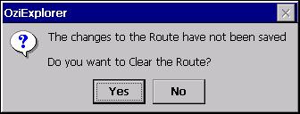 NOTE Clearing the route simply removes the currently loaded route from the display. This does not remove the route file if it has already been exported / saved.