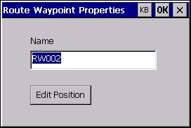 Wp button The Wp button allows you to add a standard waypoint from your Waypoint List into the current route as a route waypoint.
