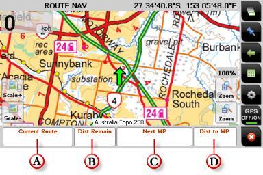 Change to the Route Nav page by tapping the Route Nav button Page window on the Select If you are NOT currently navigating to a Waypoint OR a Route Waypoint, the ROUTE NAV page will show the current
