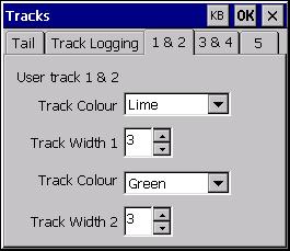Track Logging can be turned On or Off using the LOG ON button on the Track page