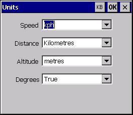 Speed Choice of Kph Kilometres per hour Mph Miles per hour Knots (Marine unit of speed) Distance Choice of Kilometres Miles