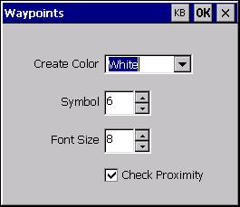 Create Colour Specifies the default colour used for newly created waypoints.