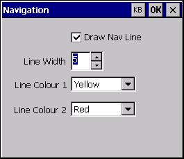 Draw Nav Line Activate the display of the navigation line, which is a line shown from your current position to your "GoTo" position.