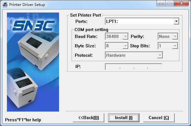 3) Select setup type, and click Next ; 4) The driver will select the current OS type automatically, and click Next ; 5) Set printer port.