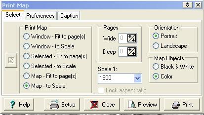 2. Use the Setup button to choose a printer and page settings. 3.