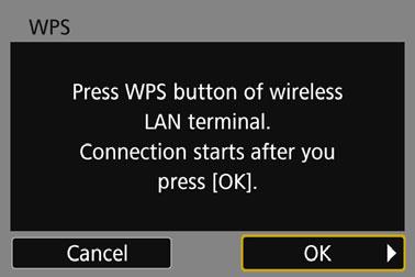 Connection via WPS (PBC Mode) 3 4 5 Select a Web service. Select a Web service to connect to, then press <0>. The contents and ordering of the list of items displayed will vary depending on settings.