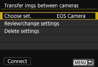 Registering Multiple Connection Settings You can register up to three camera connection settings. 1 Select [Wi-Fi function].