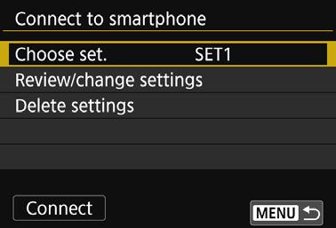 Registering Multiple Connection Settings You can register up to three smartphone connection settings. 1 Select [Wi-Fi function].