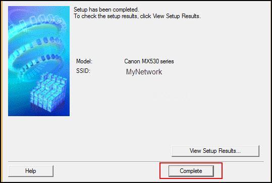 Continue following on-screen instructions. When the Setup Completion dialog box appears, click Complete.